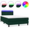 vidaXL Res&aring;rs&auml;ng med madrass och LED m&ouml;rkgr&ouml;n 120x210 cm sammet