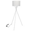 vidaXL Golvlampa med stativ 139 cm vit