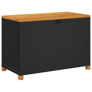 vidaXL Dynbox svart 110x55x63 cm konstrotting akaciatr&auml;