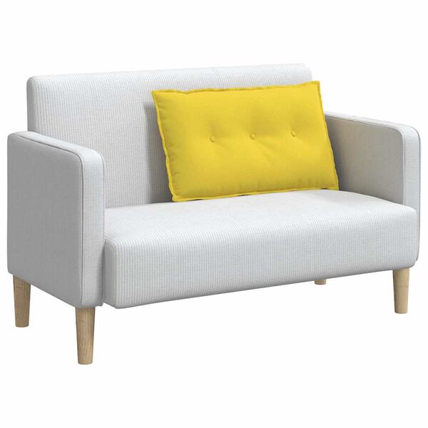 vidaXL Ryggkudde Ljusgul 80 x 19 x 50 cm tyg