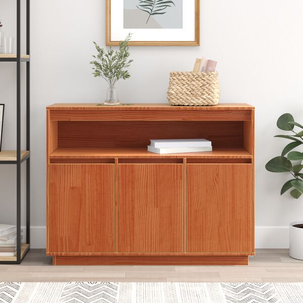 vidaXL Sideboard Vaxbrun 104,5 x 34 x 80 cm Massiv furu