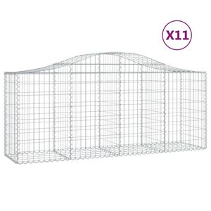 vidaXL Gabioner b&aring;gformade 11 st 200x50x80/100 cm galvaniserat j&auml;rn