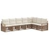 vidaXL Tr&auml;dg&aring;rdsoffset 7 st Beige konstrotting