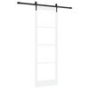 vidaXL Skjutd&ouml;rr Vit 78 x 232 cm Massivt talltr&auml; och glas