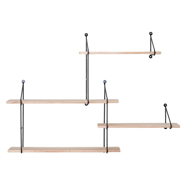 House Nordic Hylla Lucy svart och naturf&auml;rgad