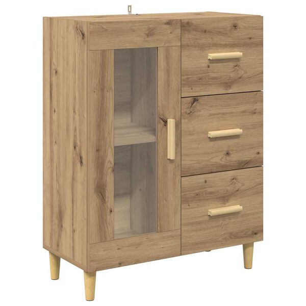 vidaXL Sideboard med l&aring;da Artisan Ek 69,5 x 34 x 90 cm Konstruerat tr&auml;