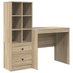 vidaXL Skrivbord Sonoma-ek 125,5 x 50 x 127 cm 2 st