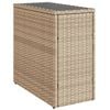 vidaXL Tr&auml;dg&aring;rdsbord med glasskiva beige 58x27,5x55 cm konstrotting