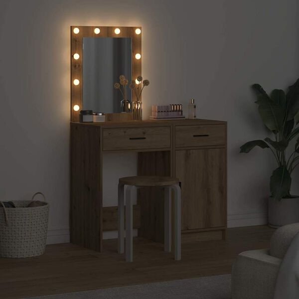 vidaXL Smyckebord med l&aring;da 2 pcs Brun 50 x 41 x 135 cm Konstruerat tr&auml;