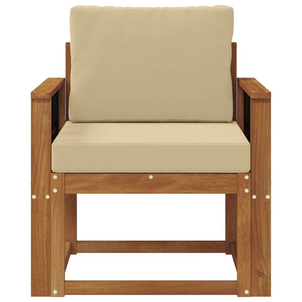 vidaXL Utomhussoffa Massivt akaciatr&auml; och polyester Naturf&auml;rg