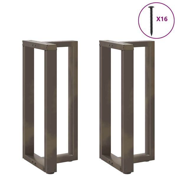 vidaXL Barbordsben T-formade 2 st svarta 40x35x(90-91) cm st&aring;l