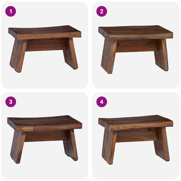 vidaXL Pall Naturf&auml;rg 29 x 20 x 17 cm Mahognytr&auml;