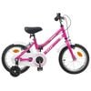 vidaXL Barncykel 12 Tum f&ouml;r 2-4 &aring;ringar Rosa Vit