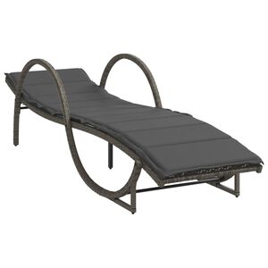 vidaXL Sols&auml;ng med dyna gr&aring; 60x199x42 cm konstrotting