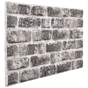 vidaXL V&auml;ggpaneler 10 st 100 x 50 cm M&ouml;rkgr&aring; och vit EPS Skum