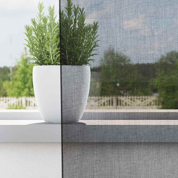 vidaXL Voile gardiner med genomföringar 2 st svart 140x140 cm