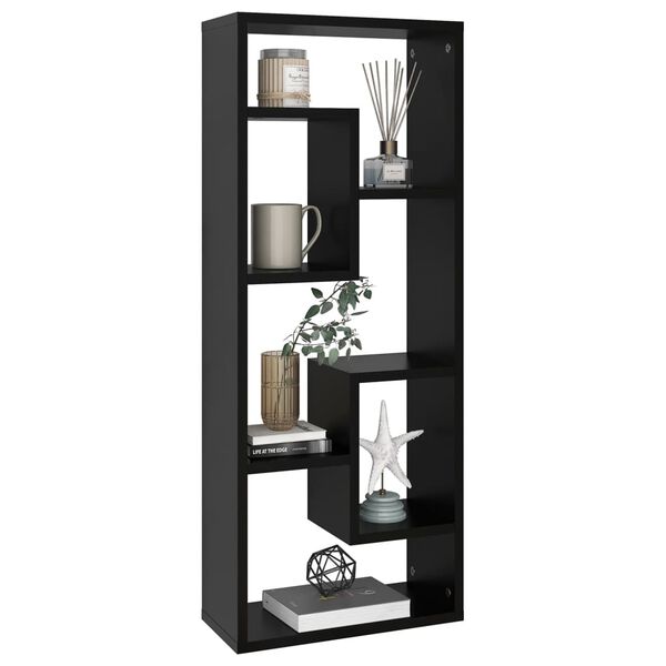 vidaXL Vägghylla svart 36x16x90 cm konstruerat trä