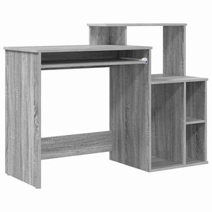 vidaXL Skrivbord Gr&aring; Sonoma 120,5 x 44 x 88,5 cm Konstruerat tr&auml;
