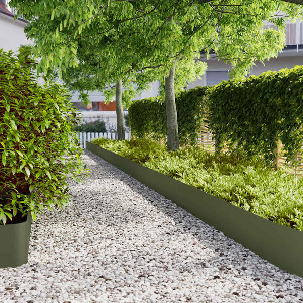 vidaXL Rabattkanter 10 st olivgrön 25x103 cm kallvalsat stål