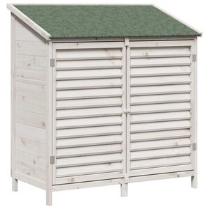 vidaXL Tr&auml;dg&aring;rdshus med tak Vit 106 x 56 x 113,5 cm Massivt Furu