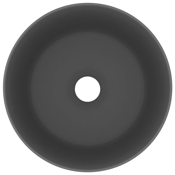 vidaXL Lyxigt runt handfat matt mörkgrå 40x15 cm keramik