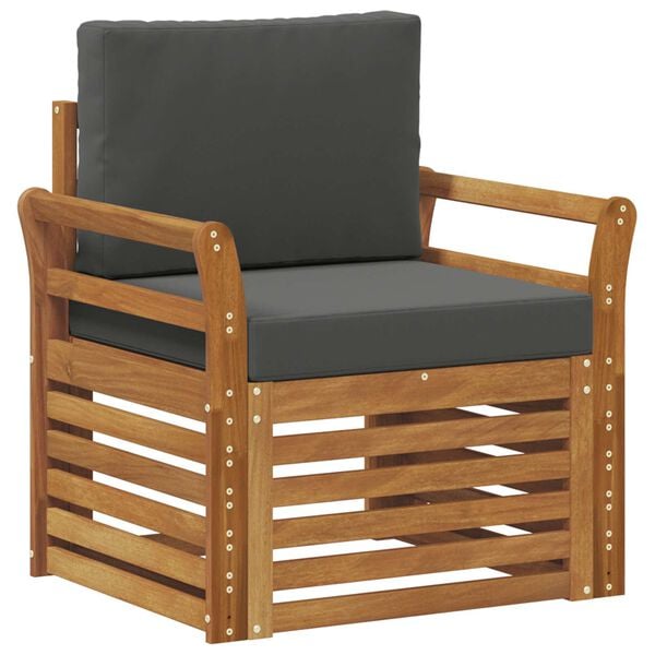 vidaXL Utomhussoffset Massivt akaciatr&auml; och polyester Naturf&auml;rg