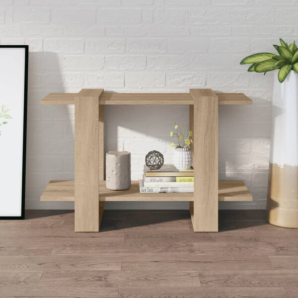vidaXL Bokhylla/Rumsavdelare sonoma-ek 80x30x51 cm