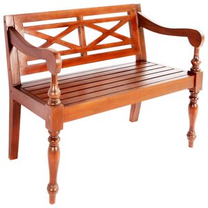 vidaXL Bataviab&auml;nk 98 cm massivt mahognytr&auml; m&ouml;rkbrun
