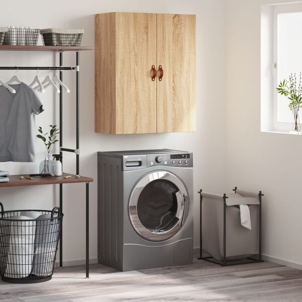 vidaXL V&auml;ggsk&aring;p sonoma-ek 69,5x34x90 cm