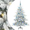vidaXL Plast Hingad Julgran Gr&ouml;n och vit 150 cm PVC