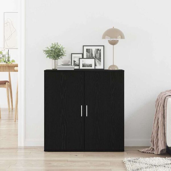 vidaXL Sideboard Svart Ek 79 x 38 x 80 cm Konstruerat tr&auml;
