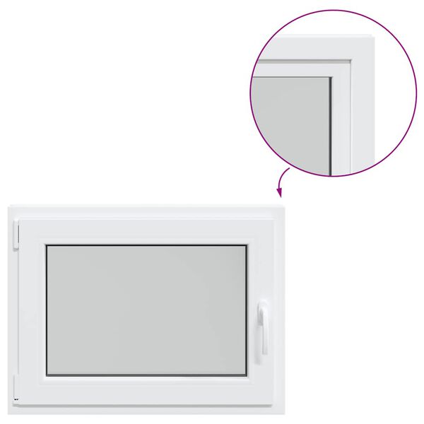 vidaXL K&auml;llarf&ouml;nster "RISOR" 80x60 cm Tilt- och vridf&ouml;nster DIN v&auml;nster vit