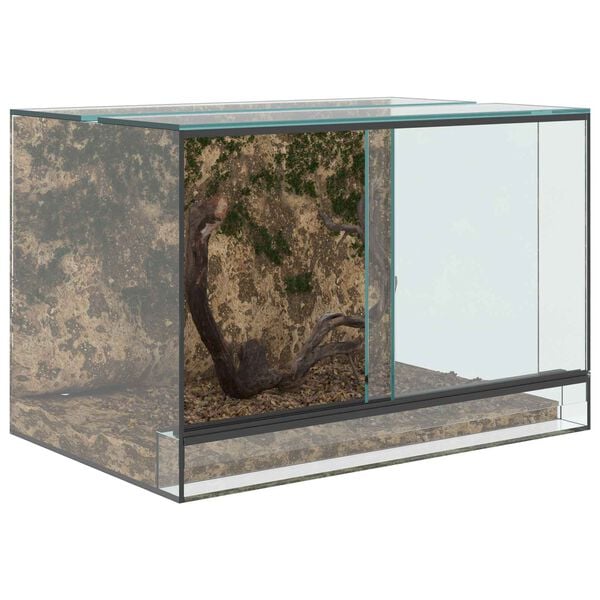 vidaXL Reptil- och amfibiehabitat med lagring Vit 60 x 40 x 40 cm Glas