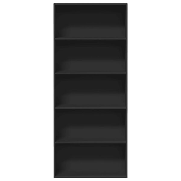 vidaXL Bokhylla svart 80x30x189 cm konstruerat trä