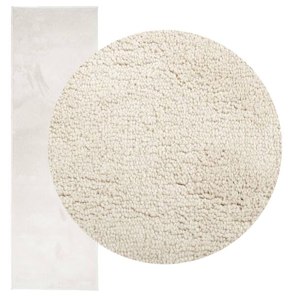 vidaXL Matta OVIEDO kort lugg beige 80x250 cm