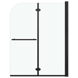 vidaXL Duschv&auml;gg f&auml;llbar 2 paneler ESG 95x140 cm svart