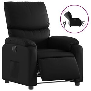 vidaXL Elektrisk reclinerf&aring;t&ouml;lj svart konstl&auml;der
