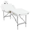vidaXL Hopf&auml;llbar massageb&auml;nk med 4 sektioner aluminiumram gr&auml;ddvit