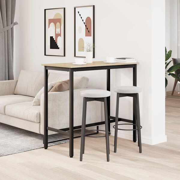 vidaXL bord Sonoma-ek 100 x 50 x 90,5 cm Konstruerat tr&auml; och st&aring;l