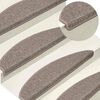 vidaXL Trappmattor 15 st 65x21x4 cm m&ouml;rkbeige halvrunda stora