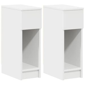 vidaXL S&auml;ngbord 2 st med l&aring;da vit 20x36x60 cm