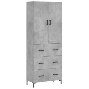 vidaXL H&ouml;gsk&aring;p betonggr&aring; 69,5x34x180 cm konstruerat tr&auml;