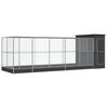 vidaXL Volj&auml;r med utbyggnad silver 623x203x216 cm st&aring;l