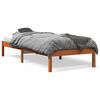 vidaXL S&auml;ngram utan madrass vaxad brun 90x190 cm massiv furu