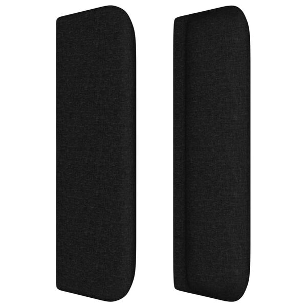 vidaXL S&auml;nggavel med kanter svart 203x16x78/88 cm tyg