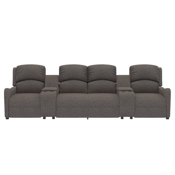 vidaXL Massagefåtölj med kopphållare 4-sits ljusgrå tyg