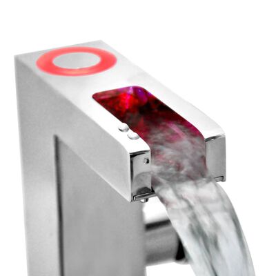 SCHÜTTE Tvättställsblandare LED med vattenfall ORINOCO krom