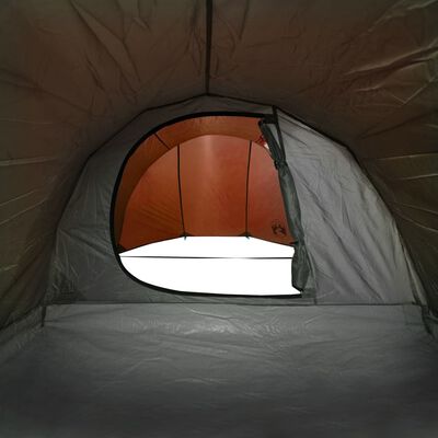 vidaXL Campingtält tunnel 4 personer grå och orange vattentätt