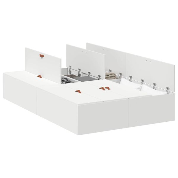 vidaXL F&ouml;rvaringss&auml;ngram med lagring Vit 120 x 190 cm Konstruerat tr&auml;