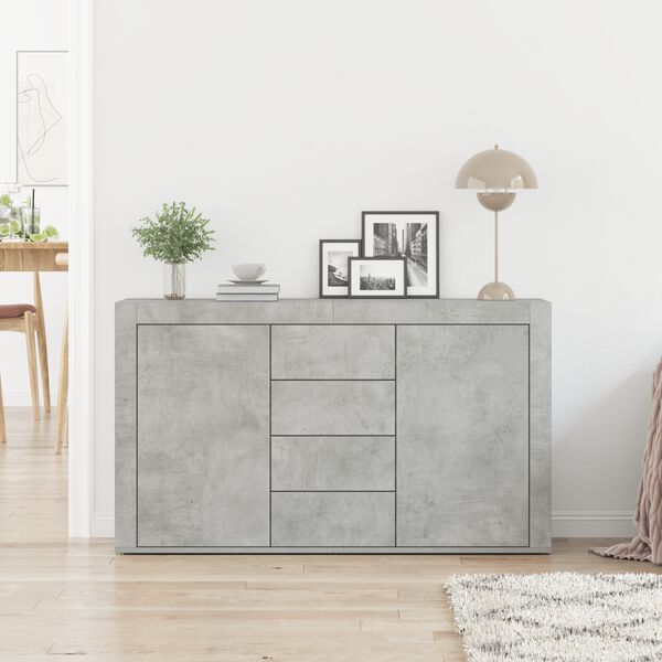 vidaXL Sideboard med l&aring;da Betonggr&aring; 120 x 36 x 69 cm Konstruerat tr&auml;